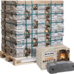 Briquetas de lignito para chimenea, paquete de 10 kg x 90, 900 kg, 1 paleta de récord
