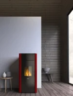 Hidroestufa de pellet estanca FREEPOINT Tesis 16.2 kW burdeos - Imagen 2