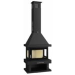Chimenea de leña frontal a 3 caras C-203 K 13,8 kW Cristal Serigrafiado