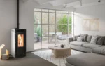 Estufa de pellet canalizable BIO+ 11 kW negro/blanco - Imagen 2