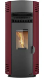 Estufa de pellet canalizable REDPOD Indie 9 kW roja - Imagen 4