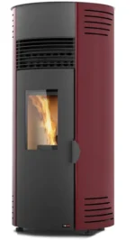 Estufa de pellet canalizable REDPOD Indie 9 kW roja - Imagen 3