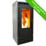 Estufa de pellet canalizable BIO+ 11 kW negro/blanco