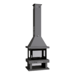 Chimenea de Leña Central C-104 K 13kW cristal Serigrafiado en Puertas